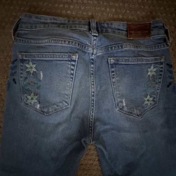 Lucky‎ Brand Embroidered Ava skinny ankle cheville jeans blue denim size 0 / 25 - Picture 12 of 16